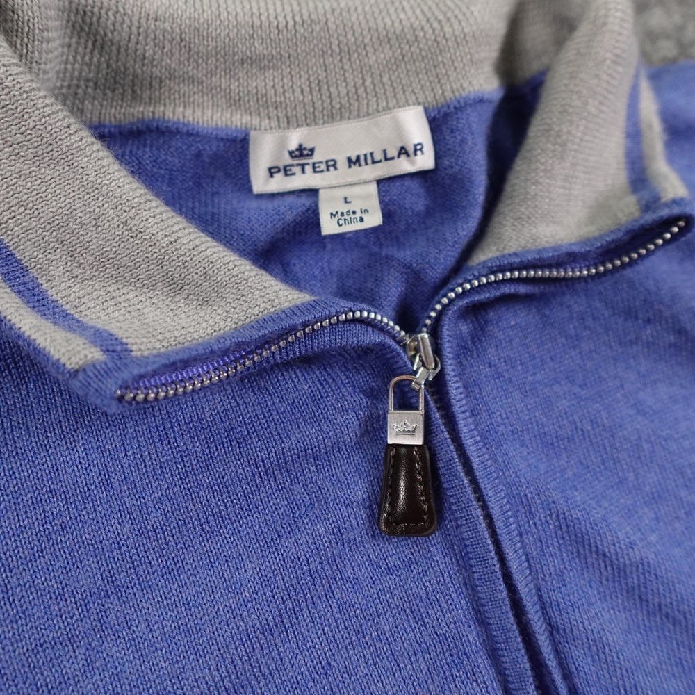 Peter Millar Sweater Vest Mens Large‎ Merino Wool Silk Blend Half Zip Pullover - Picture 5 of 10